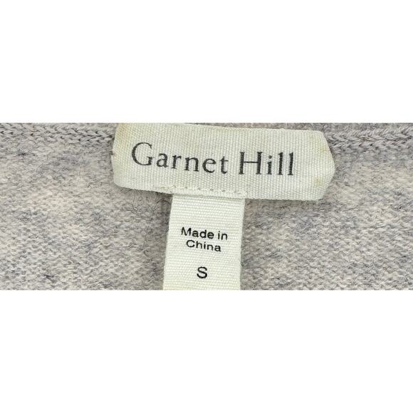 Garnet Hill sweater women's small 100% cashmere pullover crew ruffle hem gray - Picture 5 of 7